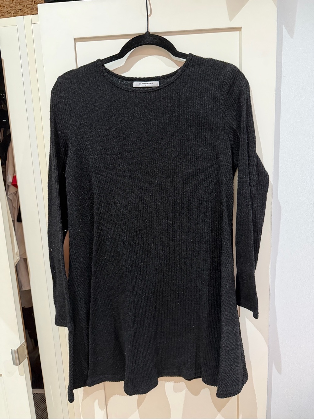 Glamorous Black Long-Sleeve Knit dress